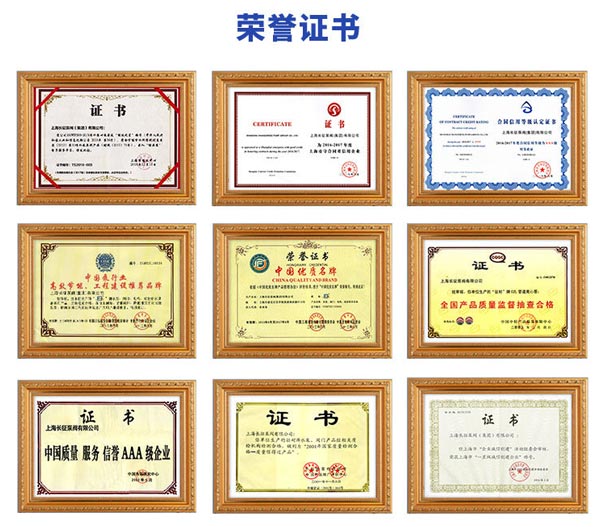 上海長(zhǎng)征泵閥榮譽(yù)證書(shū)圖